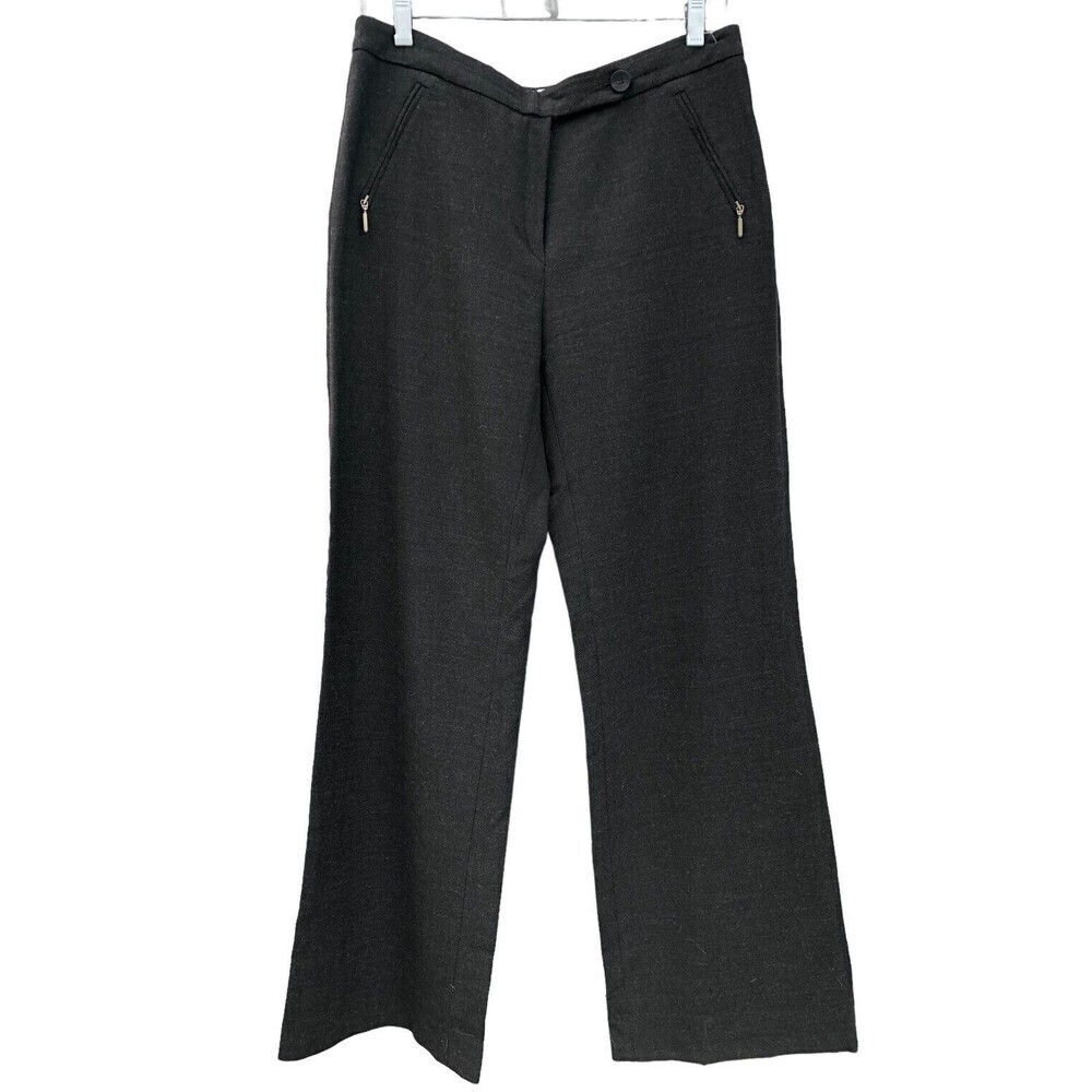 Armani Collezioni Women’s Size 8 Brown Wide‎ Leg Trousers Virgin-Wool